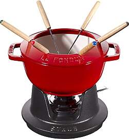 STAUB Fondue Set mit 6 Gabeln, Gusseisen, 18 cm,