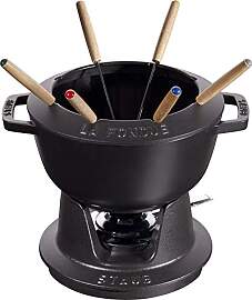 STAUB Fondue Set mit 6 Gabeln, Gusseisen, 20 cm,