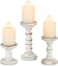 Staymoment Kerzenständer Holz Landhausstil Deko: