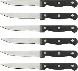 Steakmesserset Forsti Schwarz/Silber, 6 tlg.