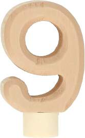 Steckfigur, holz, ziffer 9 - Geburtstagsring und