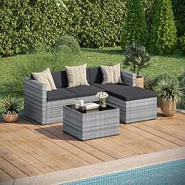 STEELSØN Zethora Rattan Gartenmöbel Set 3-TLG.
