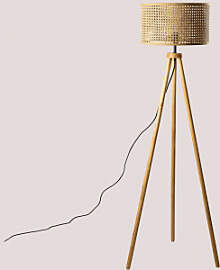 Stehlampe Aus Rattan Und Kautschukholz Serri Braun 
