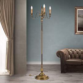 Stehlampe FLÄMISCH, 3-flammig, Patina