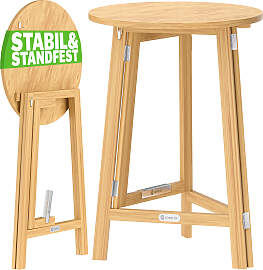 Stehtisch klappbar platzsparend Massivholz Ø78cm