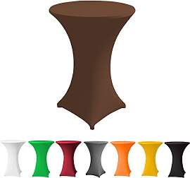 Stehtischhusse Stretch in Farbe braun und