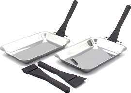 STEINWOHN 6-teiliges BBQ Grillpfannen-Set - 2x