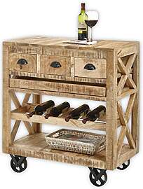 Stella Trading Vintage Barwagen Massivholz Mango