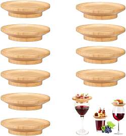STFALI 10 Stück Weinglas Topper Holz, Wine Glass