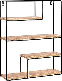 STILISTA Design Wandregal, 4 Ebenen, Farb- &