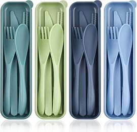 STNRST-IN 4 Stück Plastik Besteck Set, Kunststoff 