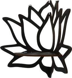 STOBAZA Schwebendes Wandregal Aus Holz Mit Lotus