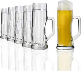 Stölzle Oberglas Bierkrug Premium ribbed / 6er