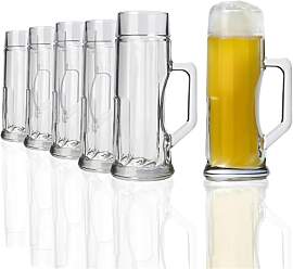 Stölzle Oberglas Bierkrug Premium ribbed / 6er