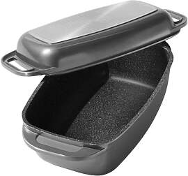 STONELINE Aluguss Bräter mit Deckel 40x22 cm, 5,8 