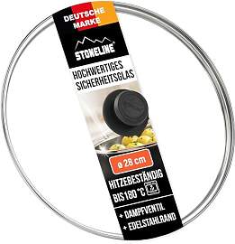 STONELINE Glasdeckel 28 cm, Topfdeckel aus Glas,