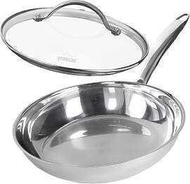 STONELINE PURE Edelstahlpfanne 24 cm, Pfanne mit