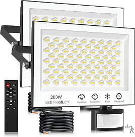 Strahler mit Bewegungsmelder Außen - 200W 20000LM 