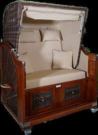 Strandkorb Mahagoni Cappuccino beige uni