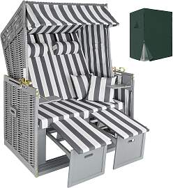 Strandkorb mit Polster, verstellbar, inkl.