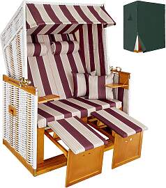 Strandkorb mit Polster, verstellbar, inkl.