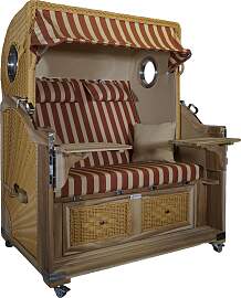 Strandkorb Teak XL terra/beige 2½ Sitzer