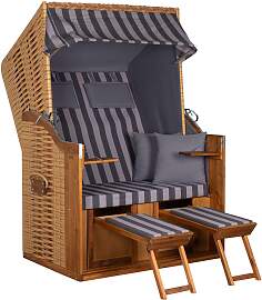 Strandkorb Trend Akazie/Grau