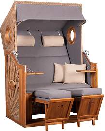 Strandkorb Trend Grau/Beige