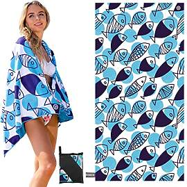 Strandtuch mit UV-Etiketten, ZOOAOXO Strandtuch