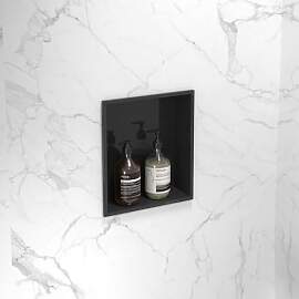 Strathwood Marwell Wandnische Dusche Schwarz 32 x