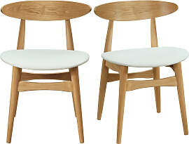 Stühle skandinavisch helles Holz Weiß (2er-Set)