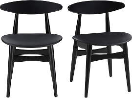 Stühle skandinavisch schwarzes Holz (2er-Set)