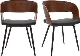 Stühle Walnussoptik und schwarze Sitzfläche