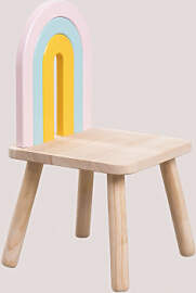 Stuhl Aus Holz Mini Rainbow Kids Braun Natur -