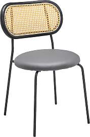 Stuhl Casa Grau Lederlook Gepolstert