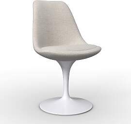 Stuhl Celia Beige/Weiß Leinenoptik Drehbar