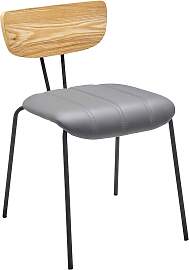 Stuhl Cera Grau Lederlook Gepolstert