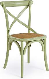 Stuhl Cross aus Ulmenholz und Rattan, klassischer