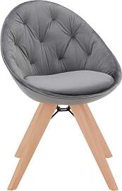 Stuhl Daria Grau Samt Drehbar Gepolstert