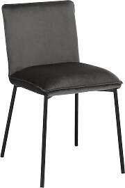 Stuhl Darla Dunkelgrau Velours Gepolstert