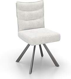 Stuhl Fina Beige Cord Drehbar Gepolstert