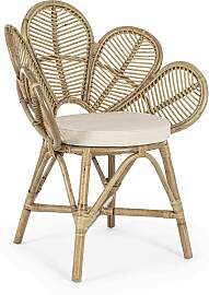 Stuhl Flores mit Armlehne aus Rattan,