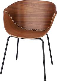 Stuhl Gossip aus Nussbaum Schichtholz und Metall,