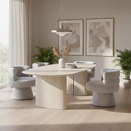 Stuhl Julina Grau Chenille Gepolstert