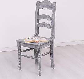 Stuhl Landhaus anthrazitgrau tief gebürstet