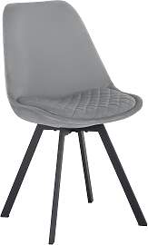 Stuhl Mia Grau Samtbezug Gepolstert