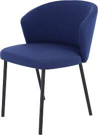 Stuhl Mila mit Stoffbezug, modernes Design, Blau,