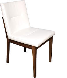 Stuhl mit Polstersitz und Polsterrücken Nussbaum