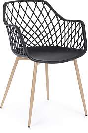 Stuhl Optik 4er-Set, Kunststoff und Metall in