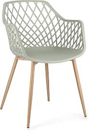 Stuhl Optik 4er-Set, Kunststoff und Metall in